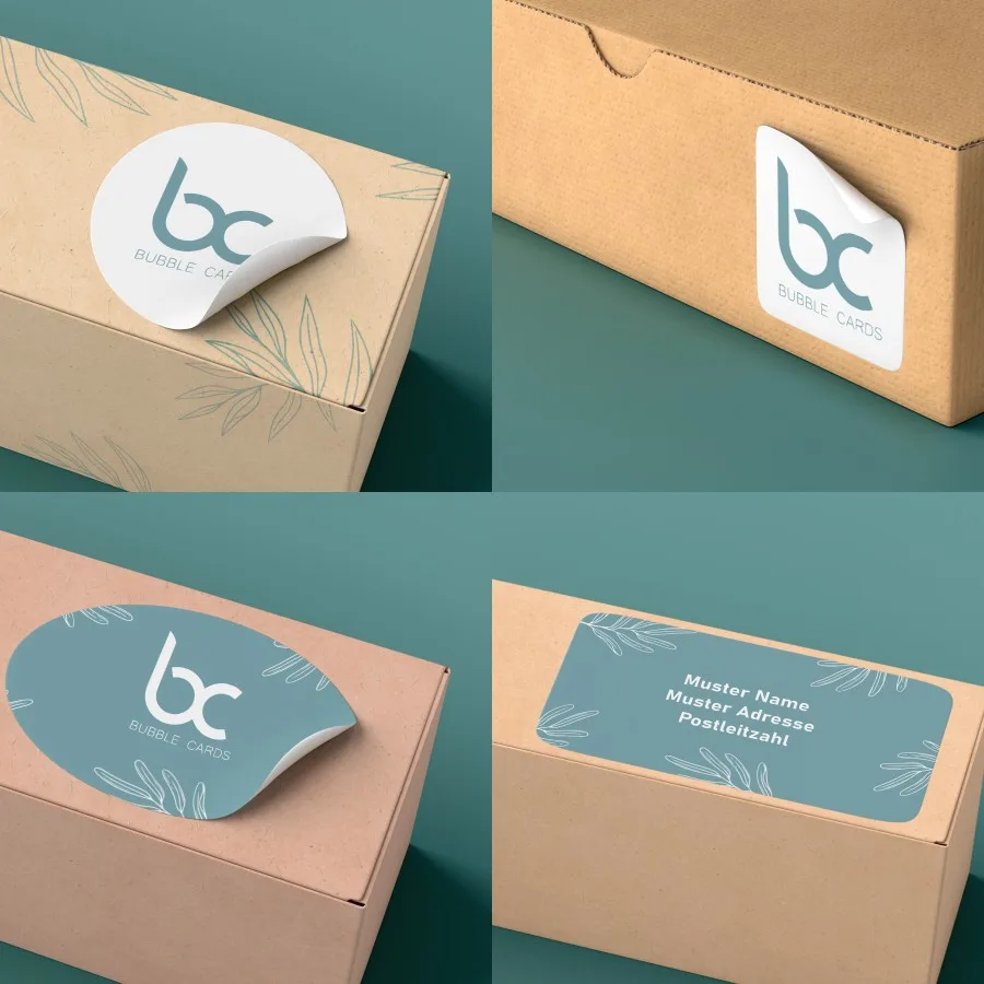 Produktsticker in verschiedenen Größen für vielseitige Anwendungen