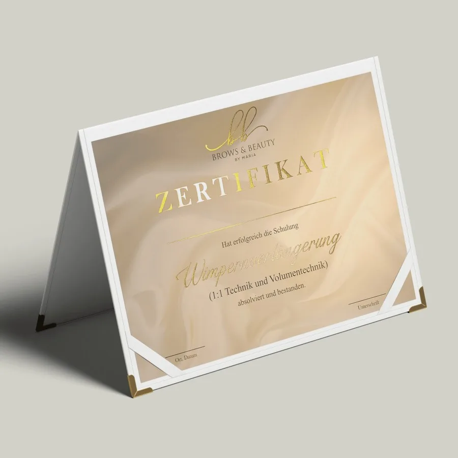 Zertifikat mit glänzender Folierung für exklusive Anlässe