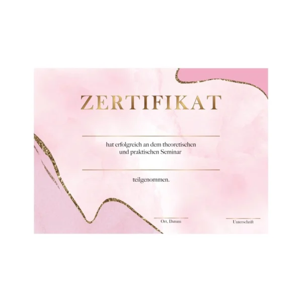 Zertifikat Design | Rosa-Wellen zum Herunterladen