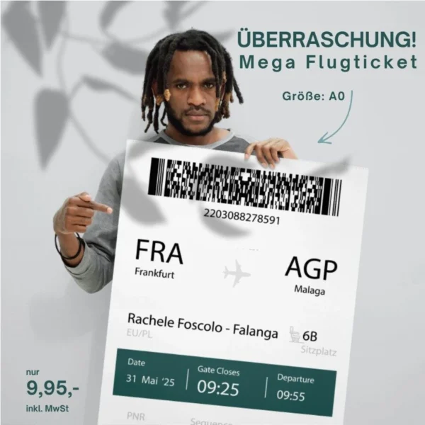 xxxl Poster, Flugticket, mega flugticket